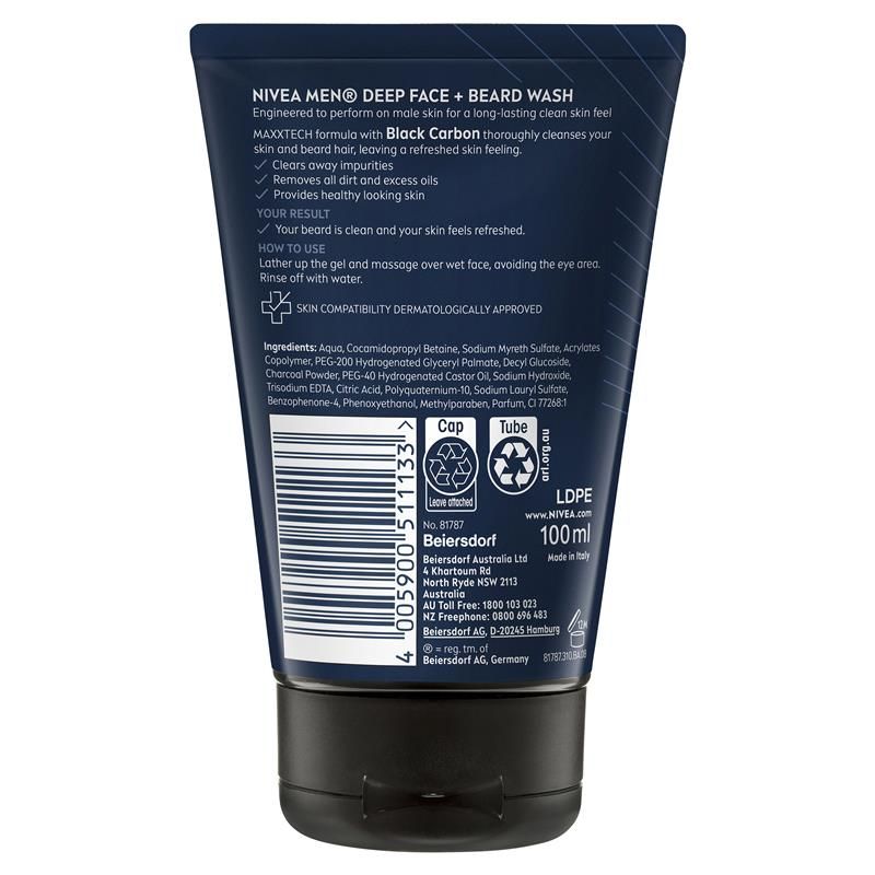Sữa rửa mặt NIVEA for Men Deep Face Wash 100ml