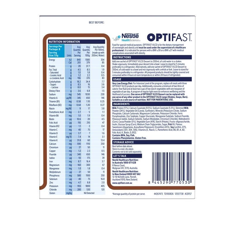 Optifast VLCD Dessert Chocolate 8 x 53g MỚI