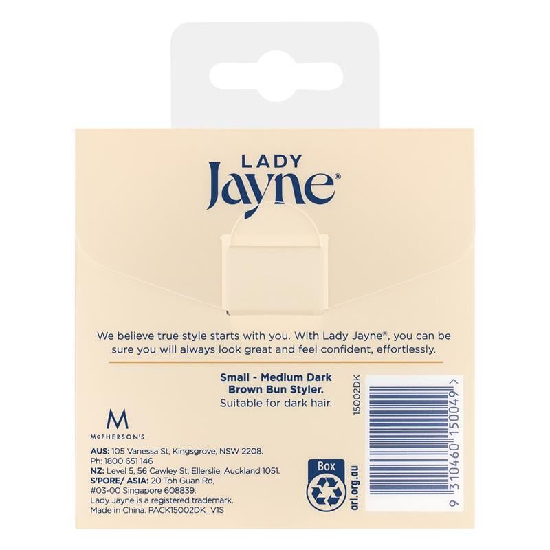 Lady Jayne 15002DK Máy tạo kiểu tóc búi tóc tối màu cỡ nhỏ cỡ trung bình