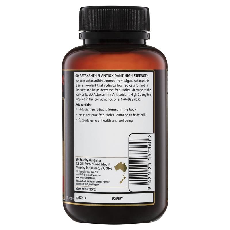 Viên nang mềm GO Healthy Astaxanthin chống oxy hóa cường độ cao 90 viên nang mềm Kích thước độc quyền