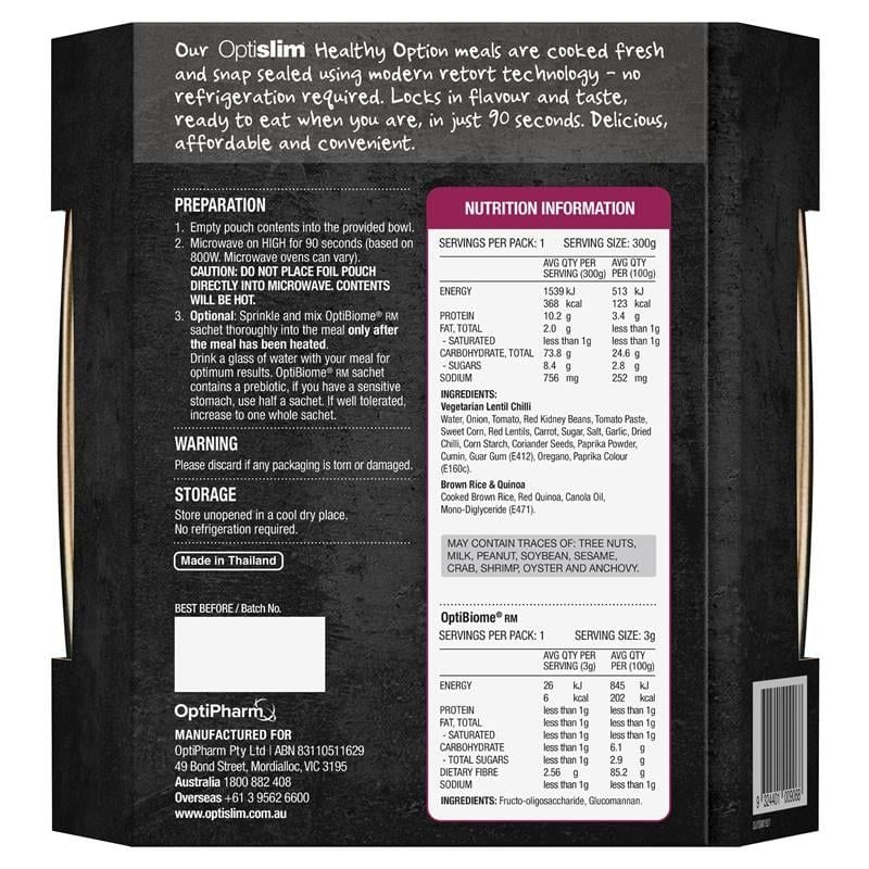 Optislim Healthy Option Meal chay đậu lăng ớt 300g