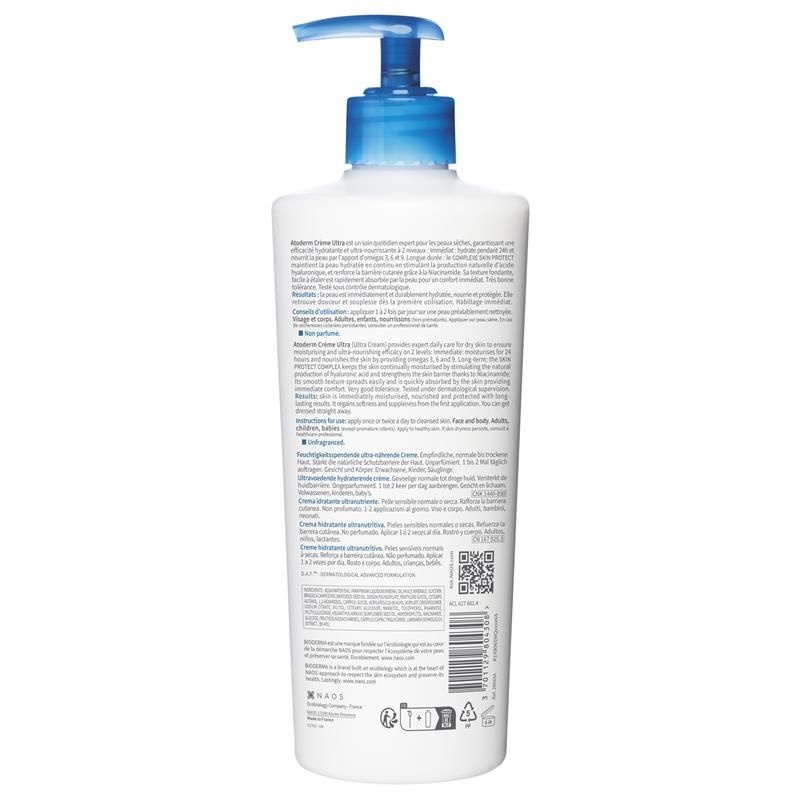 Kem dưỡng ẩm hàng ngày Bioderma Atoderm Crème Nourishing 500ml