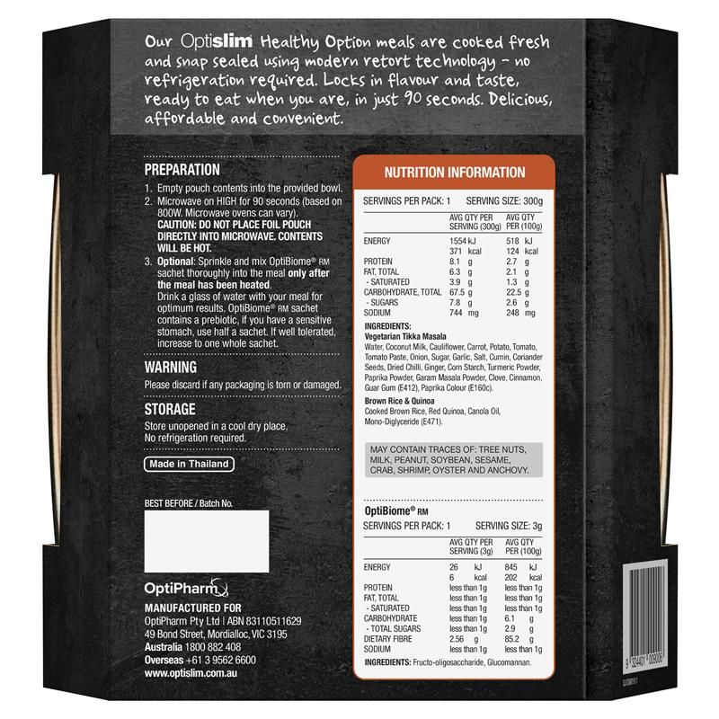 Optislim Healthy Option Meal chay Tikka Masala 300g