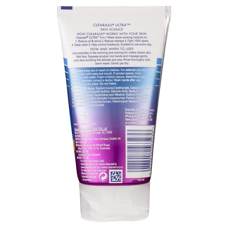 Sữa rửa mặt trị mụn Clearasil Pimple Fighter 5 trong 1 150 ml