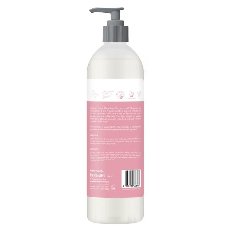 Dầu gội dưỡng ẩm Freshwater Farm Hyaluronic Shampoo Rosewater 500ml