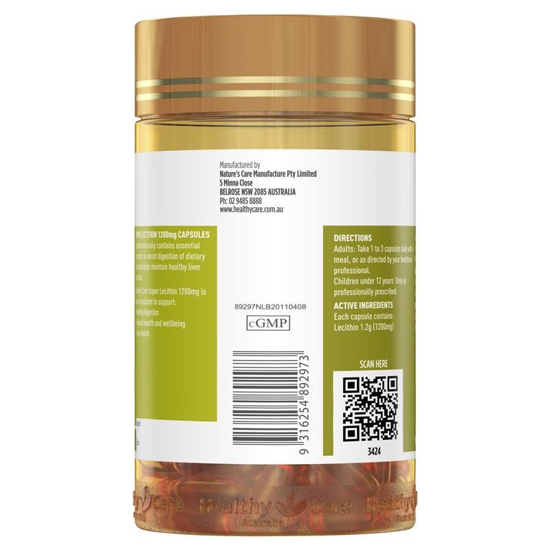 Healthy Care Super Lecithin 1200mg 100 Viên Nang