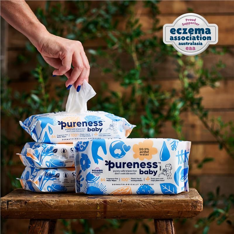 Khăn lau nước cho bé Pureness Baby Water Wipes 3 x 64 gói chỉ bán trực tuyến