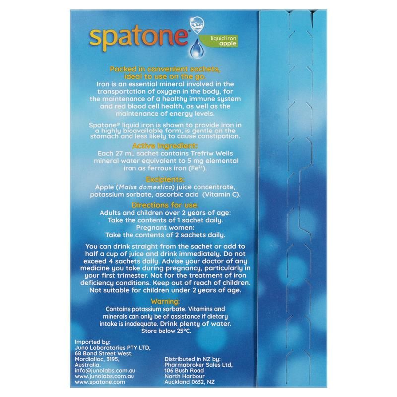 Viên uống bổ sung sắt Spatone Iron Supplement 28 gói hương táo