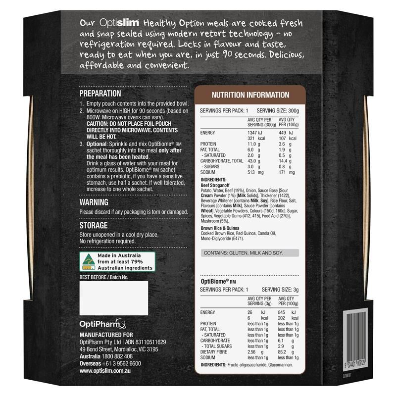 Optislim Healthy Option Meal Thịt bò Stroganoff 300g MỚI