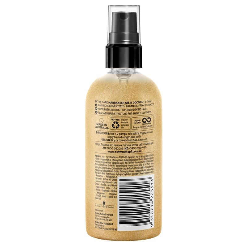 Huyết thanh dưỡng ẩm dầu dừa và dầu dưỡng ẩm Extra Care Marrakesh của Schwarzkopf 100ml