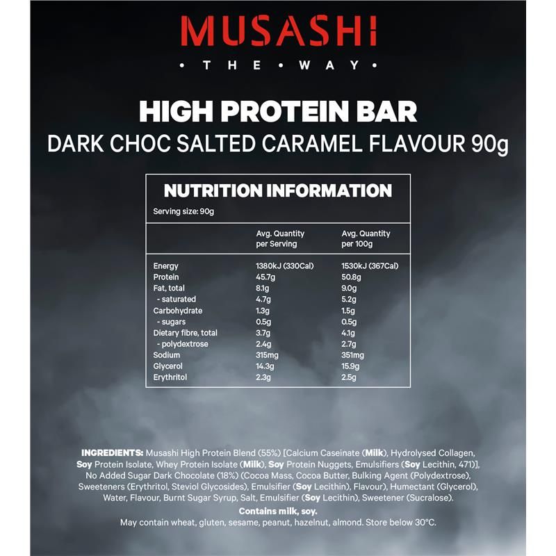 Thanh Protein Musashi vị Socola đen muối Caramel 90g