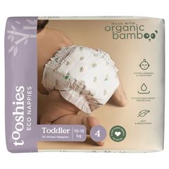 Tã Tooshies Eco với chất liệu tre hữu cơ cỡ 4 cho trẻ mới biết đi từ 10-15kg, gói 18 chiếc Chỉ bán trực tuyến