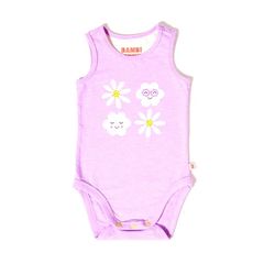Bambi Mini Co. Bộ đồ liền thân Supersinglet cho bé gái họa tiết hoa tím và sọc kẹo 2 bộ 0 Trẻ sơ sinh