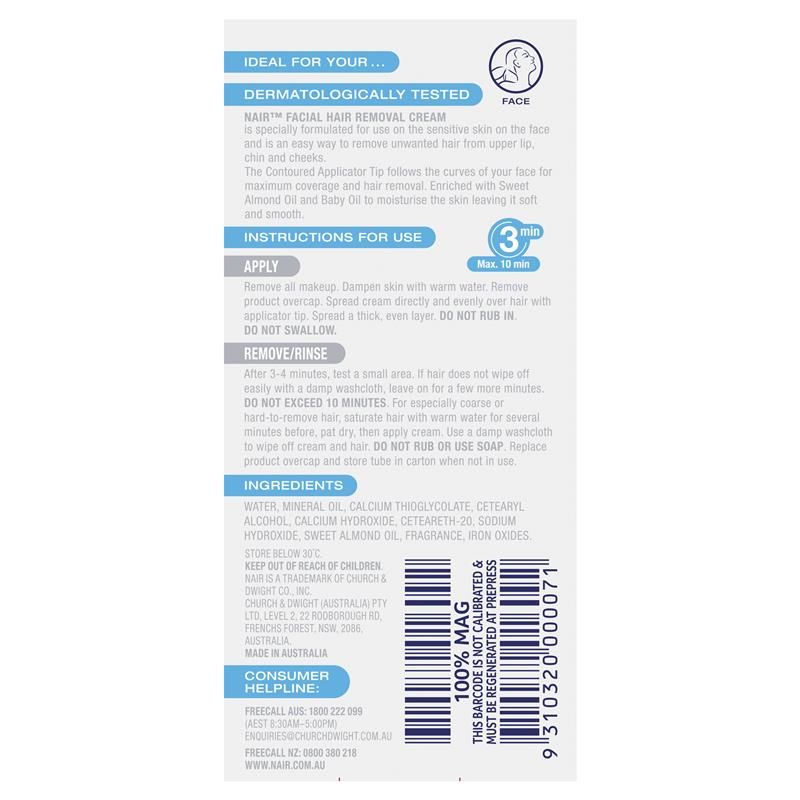 Kem tẩy lông mặt Nair Precision 20g