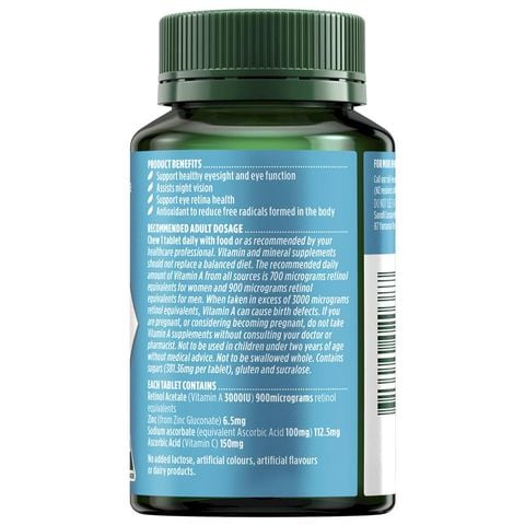 Nature's Own Eye Care cho thị lực khỏe mạnh và chức năng của mắt 130 viên nhai