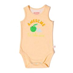 Bambi Mini Co. Bộ đồ liền thân siêu đơn Unisex Orange Awesome và Bananas 2 gói 3-6