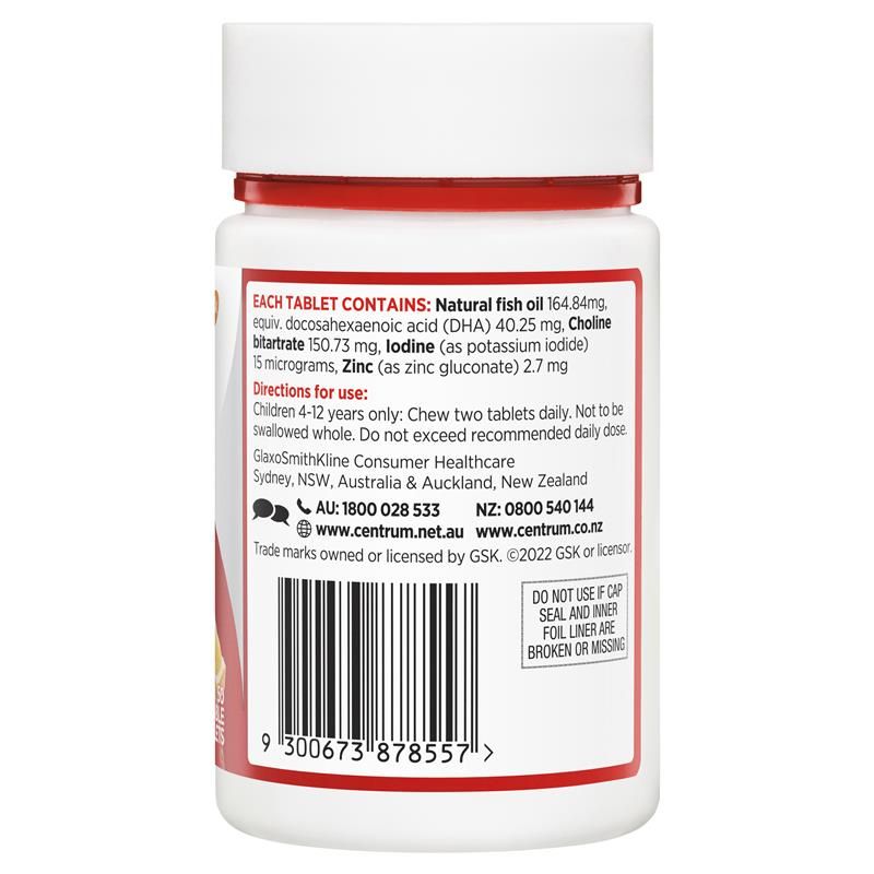 Viên nhai Centrum Kids Brain Fuel 50 viên