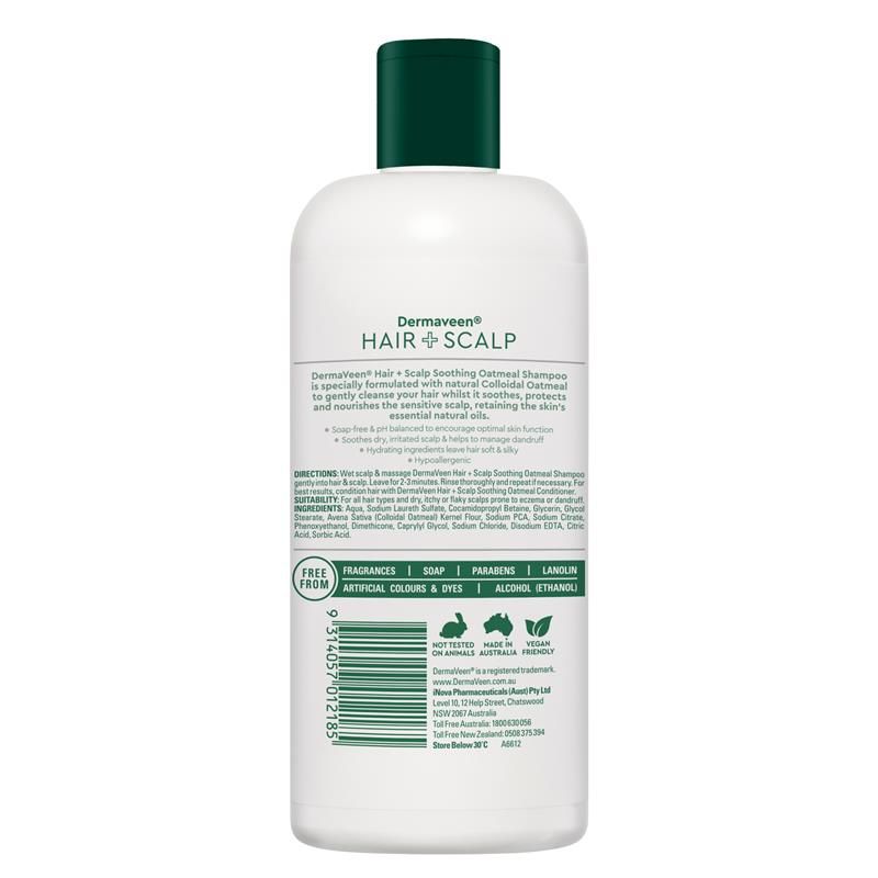 Dầu gội yến mạch DermaVeen dành cho da đầu khô, bong tróc hoặc nhạy cảm 250mL