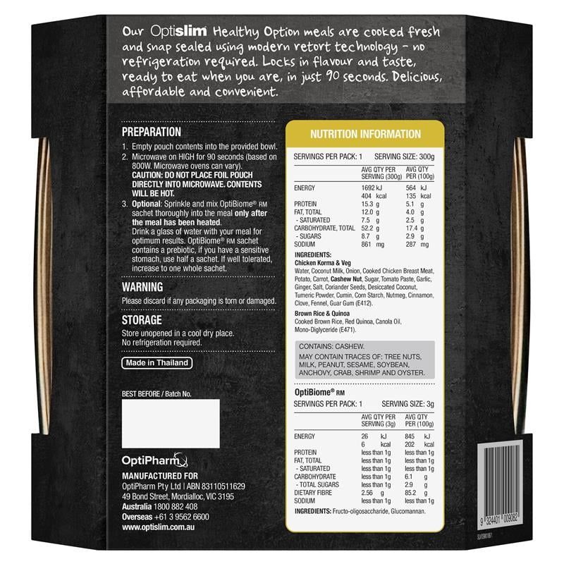 Bữa ăn Optislim Healthy Option Chicken Korma & Rau củ 300g