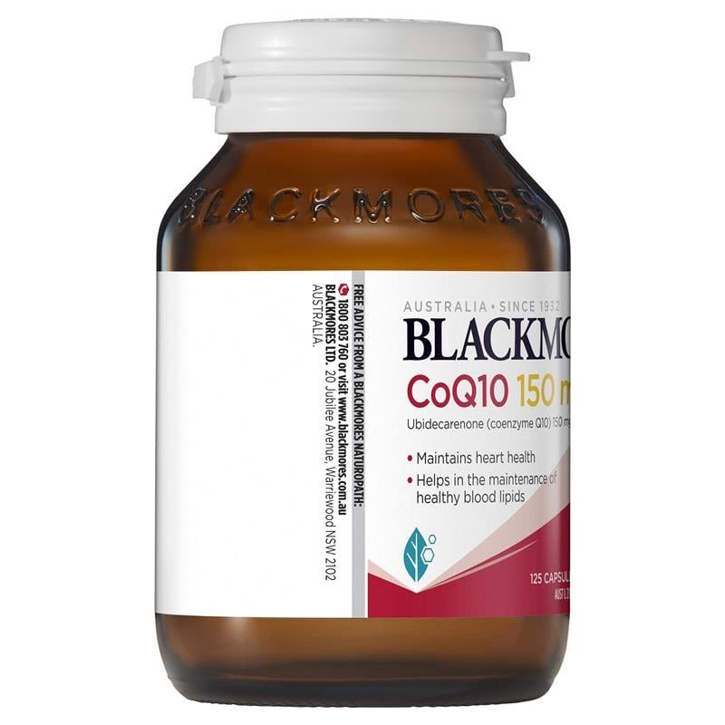 Blackmores CoQ10 150mg Vitamin cho tim mạch 125 viên Gói giá trị