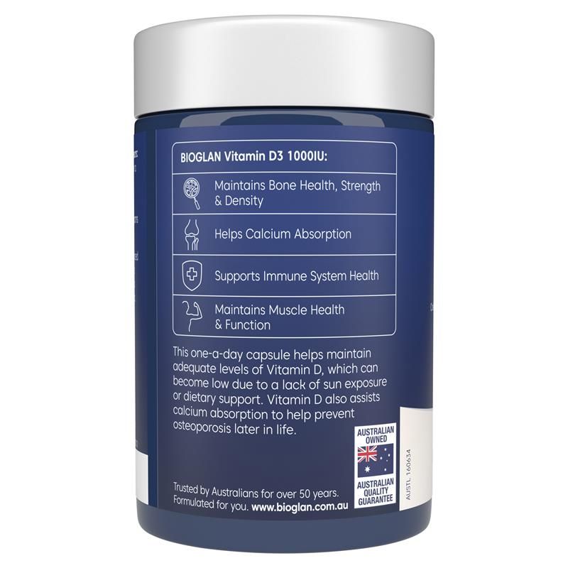Bioglan Vitamin D3 1000IU 250 Viên