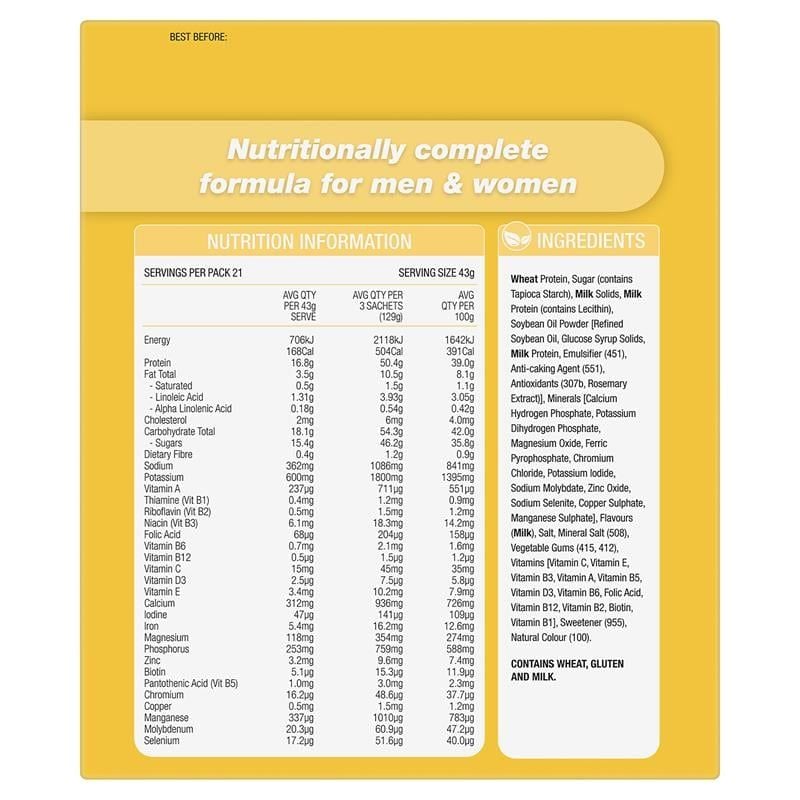 Optislim VLCD Meal Replacement Shake Banana 21x43g Gói