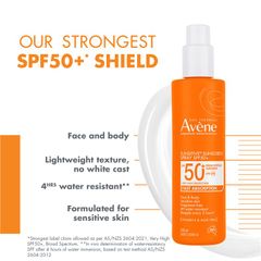 Xịt chống nắng Avene Sunsitive SPF 50+ 200ml