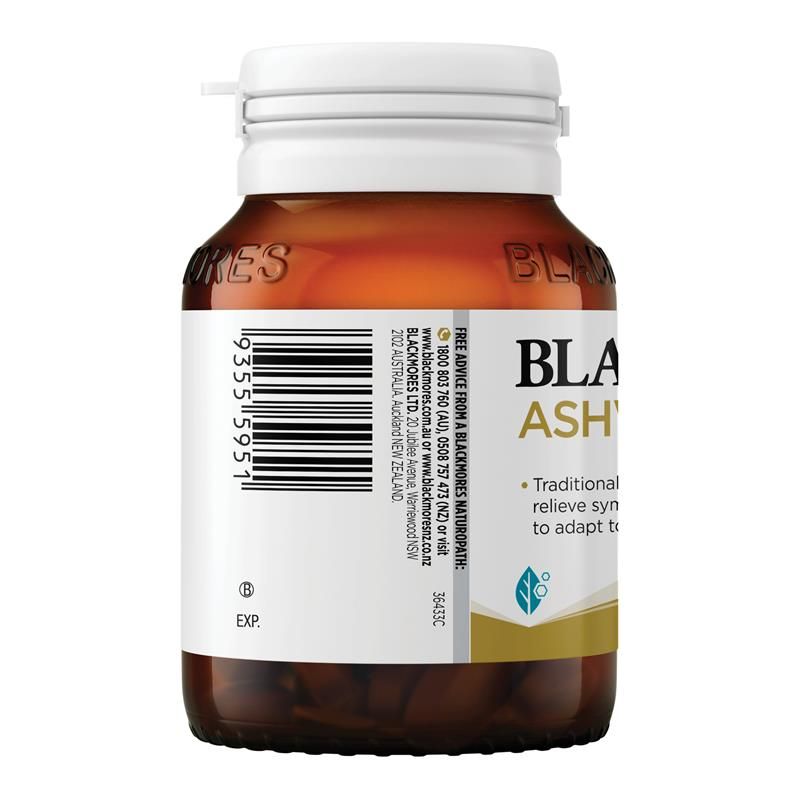 Blackmores Ashwagandha+ Hỗ trợ căng thẳng Vitamin B 60 viên