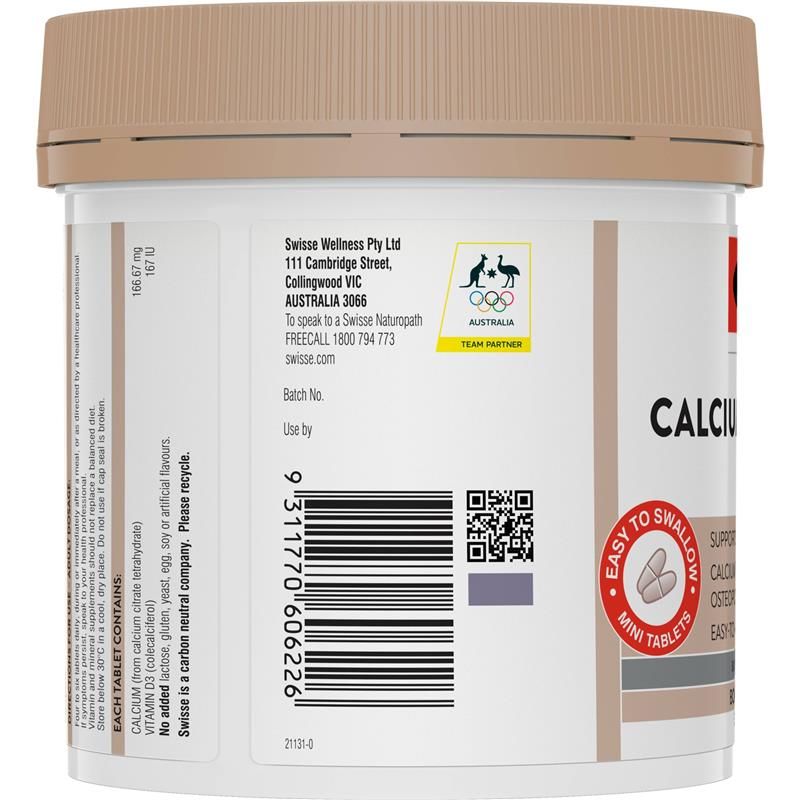 Swisse Calcium + Vitamin D 300 viên nén nhỏ