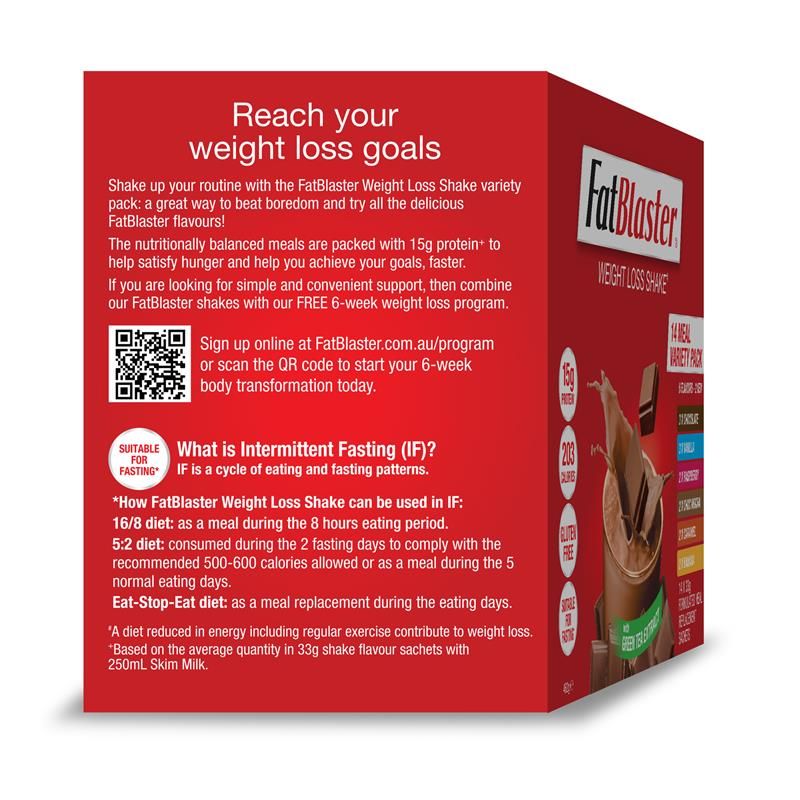 Naturopathica Fatblaster Weight Loss Shake Variety Pack 14 x 33g