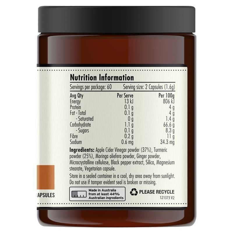 Giấm táo Barnes Naturals với The Mother Turmeric Boost 120 viên nang