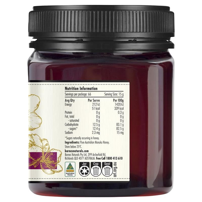 Mật ong Manuka Úc Barnes Naturals 1kg MGO 400+