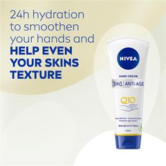 Kem dưỡng da tay chống lão hóa NIVEA Q10 3 trong 1 có bộ lọc tia UV 100ml