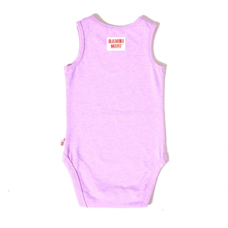 Bộ đồ liền thân Bambi Mini Co. Supersinglet cho bé gái họa tiết hoa tím và sọc kẹo 2 chiếc 0-3