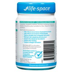 Viên uống giảm mụn Life-Space Acne Relief + Skin Rebalance 30 viên