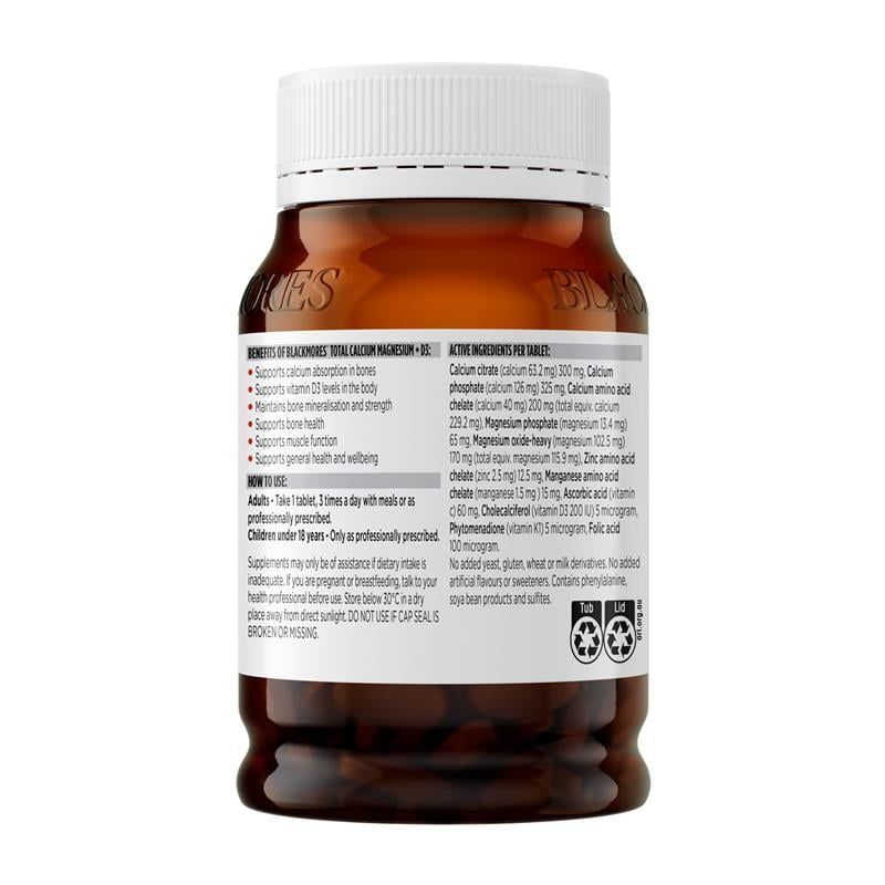 Blackmores Total Calcium and Magnesium + D3 200 Viên