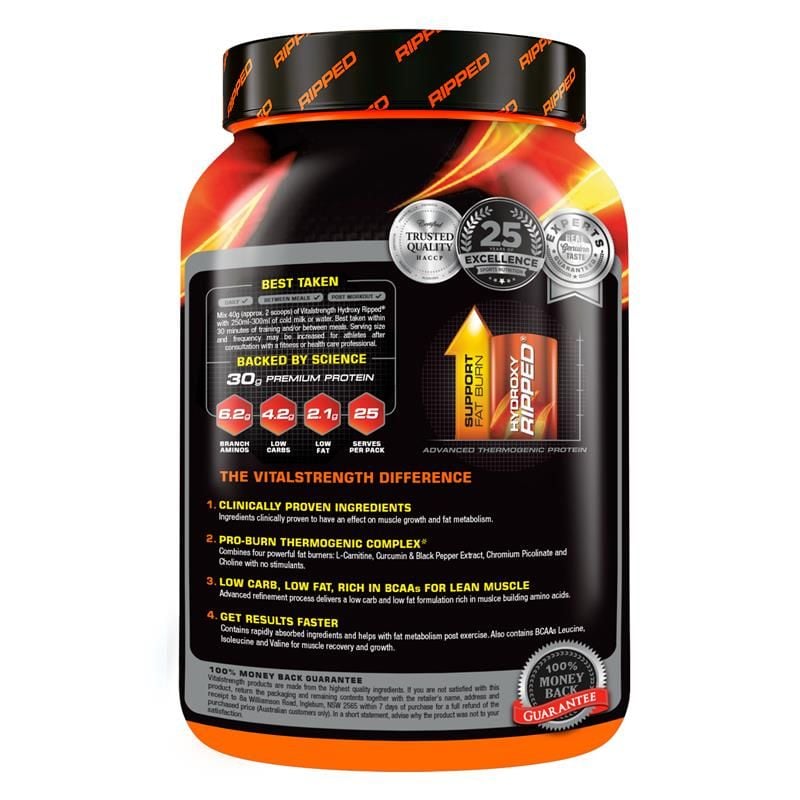 Bột Protein tập luyện VitalStrength Hydroxy Ripped 1Kg Vani