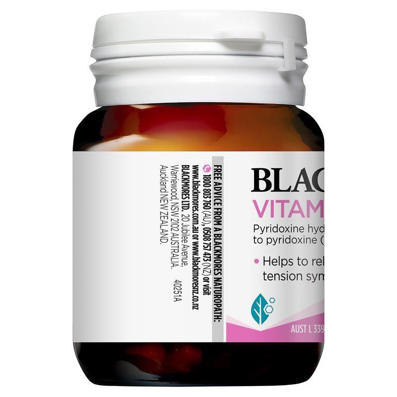 Blackmores Vitamin B6 100mg Sức Khỏe Phụ Nữ 40 Viên