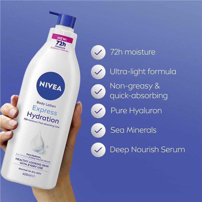 Sữa dưỡng thể NIVEA Express Hydration dưỡng ẩm 400ml