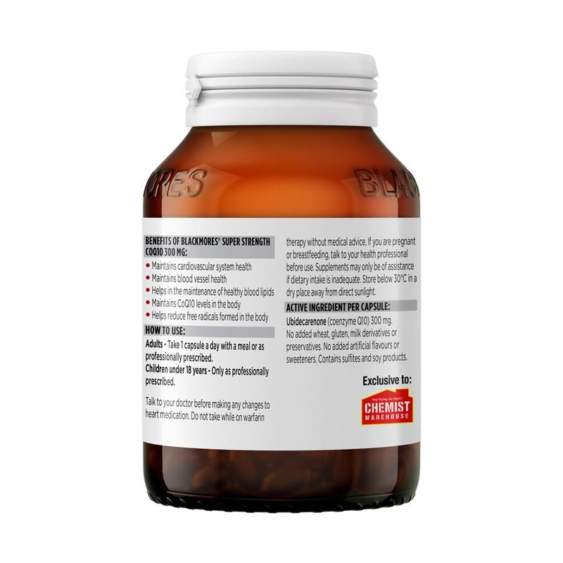 Blackmores Super Strength CoQ10 300mg 90 Viên nang Kích thước độc quyền