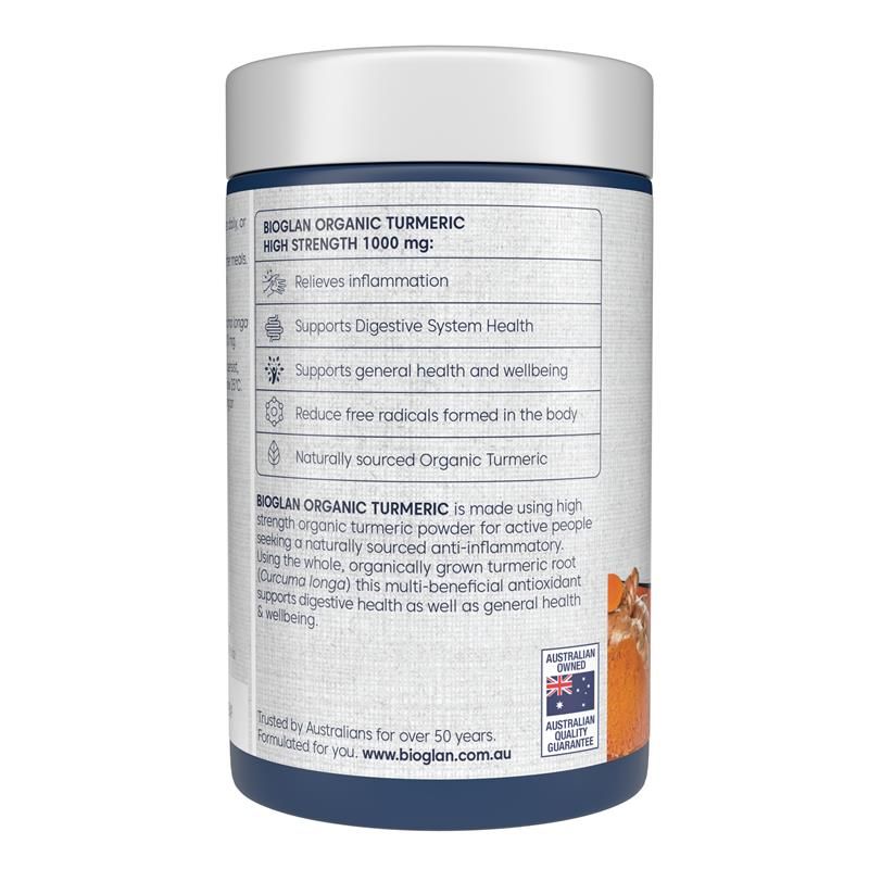 Viên Nghệ Hữu Cơ Bioglan 250 Viên Kích Thước Độc Quyền