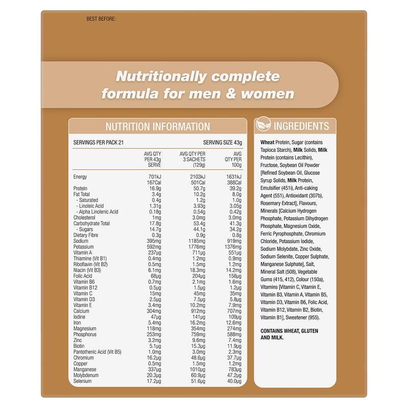 Optislim VLCD Meal Replacement Shake Salted Caramel 21x43g Gói