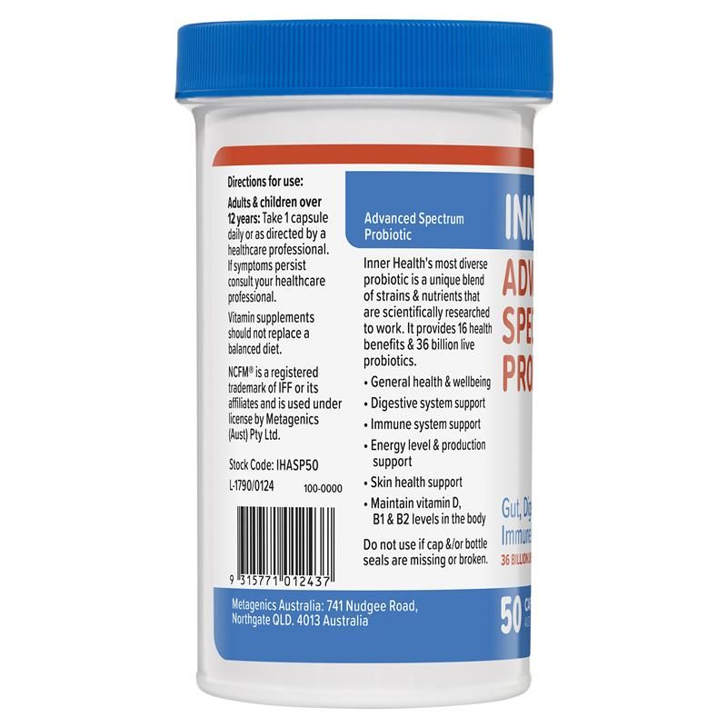 Viên uống bổ sung Probiotic Inner Health Advanced Spectrum 50 viên