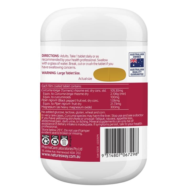 Nature's Way Magnesium + Turmeric 150 Viên Công Thức Mới