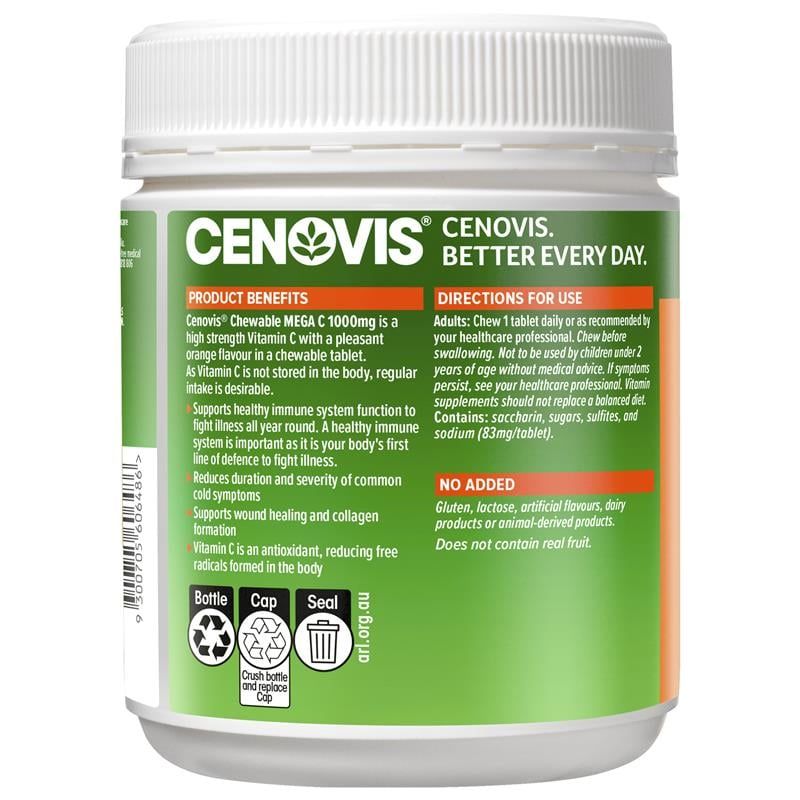 Cenovis Mega C 1000mg Hương Cam 200 Viên Kích Thước Độc Quyền