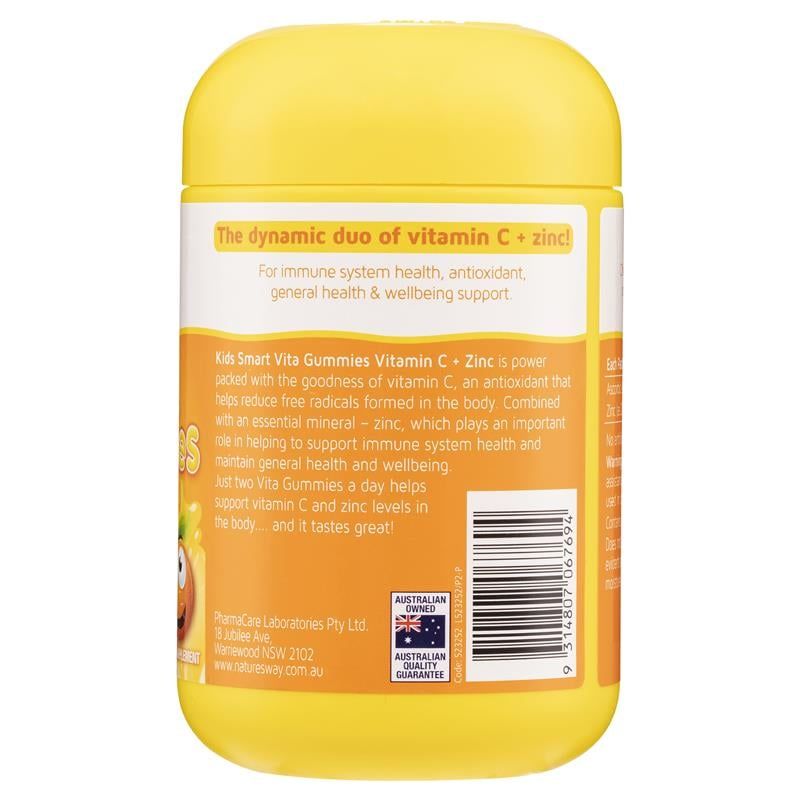 Kẹo dẻo Nature's Way Kids Smart Vita Gummies Vitamin C + Kẽm 120 viên