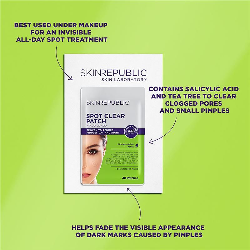 Miếng dán trị mụn Skin Republic Spot Clear Salicylic Acid 48 miếng