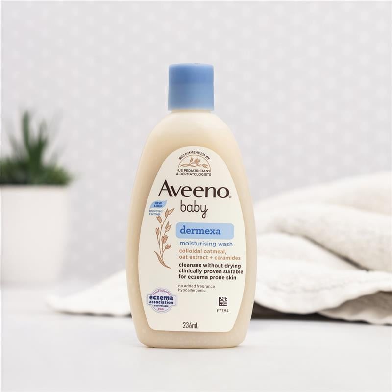 Sữa tắm dưỡng ẩm không mùi Aveeno Baby Dermexa 236mL