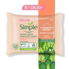Khăn lau mặt Simple Micellar Instant Glow Facial Wipes 20 miếng
