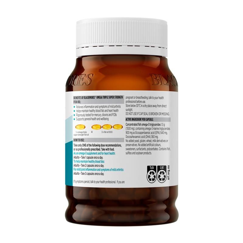 Dầu cá Blackmores Omega Triple Super Strength 150 viên nang